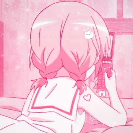 粉粉的画风大眼可爱女生头像免费下载