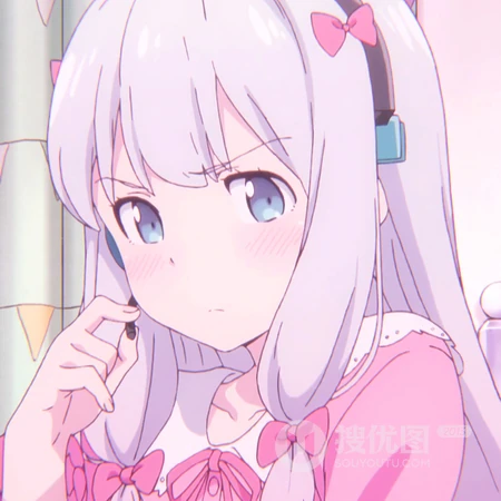 粉粉的画风大眼可爱女生头像免费下载