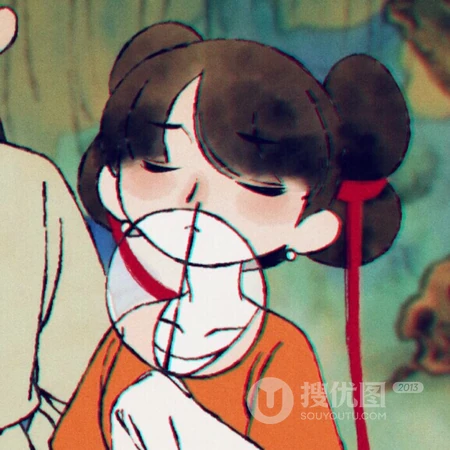 古风插画，动漫手绘组合一左一右情侣头像图片