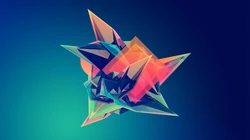 3D创意图形，晶格拼贴的3D图案壁纸图片