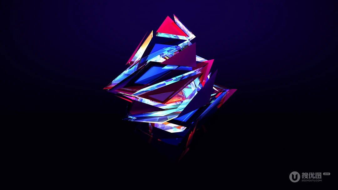 3D创意图形，晶格拼贴的3D图案壁纸图片