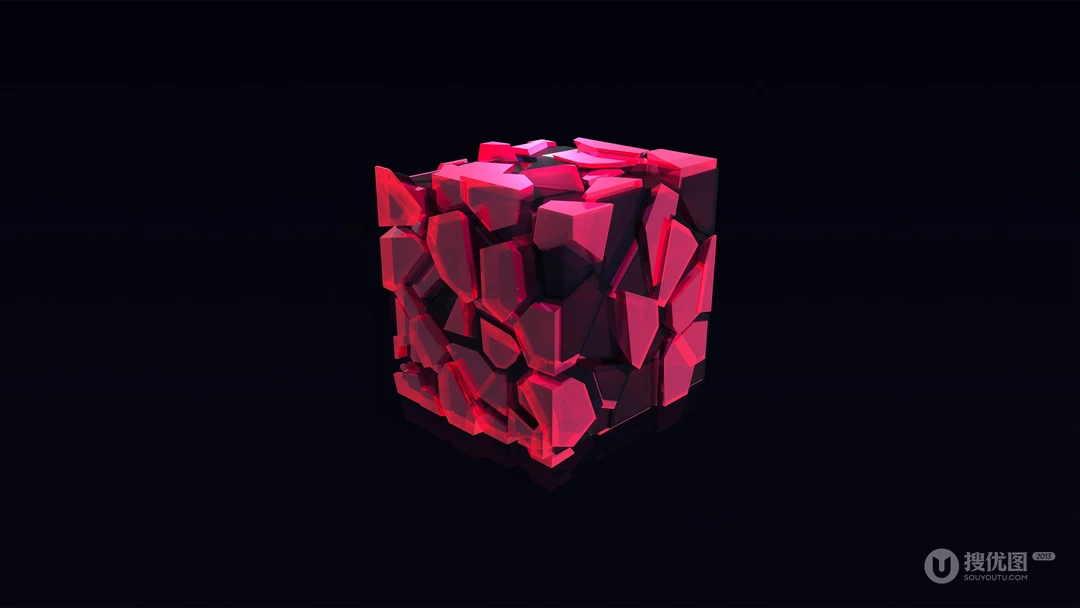 3D创意图形，晶格拼贴的3D图案壁纸图片