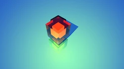 3D创意图形，晶格拼贴的3D图案壁纸图片