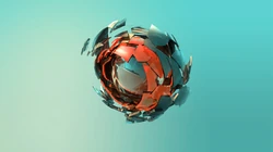 创意3D拼贴图形，渐变炫彩背景高清壁纸下载