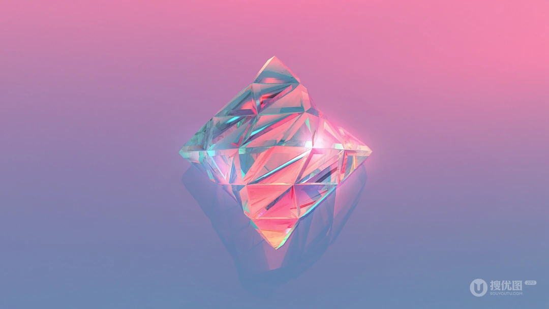 创意3D拼贴图形，渐变炫彩背景高清壁纸下载