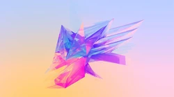 创意3D拼贴图形，渐变炫彩背景高清壁纸下载