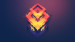 炫彩的光线折射，晶格化拼贴的3D图形创意壁纸图片下载