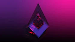 炫彩的光线折射，晶格化拼贴的3D图形创意壁纸图片下载