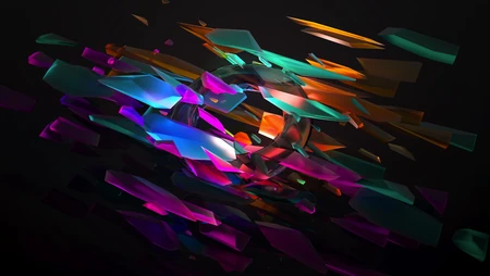 炫彩的光线折射，晶格化拼贴的3D图形创意壁纸图片下载