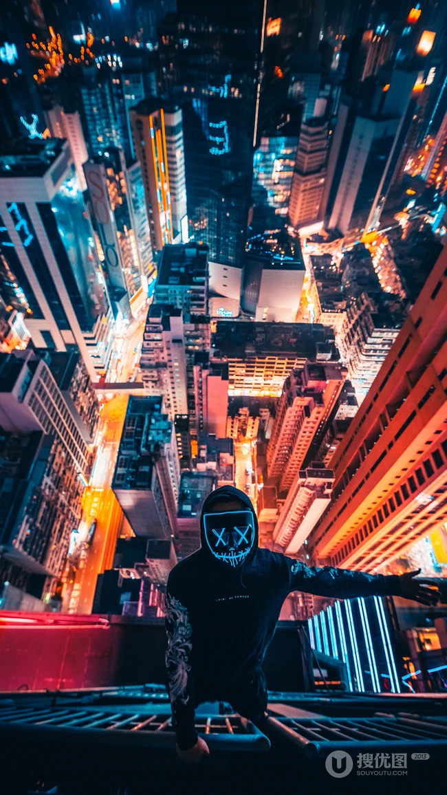 上海滩的紫色晚霞，欧美的繁华海边城市唯美手机壁纸