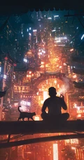 创意城市街景，东方明珠塔建筑等高清4K手机壁纸下载