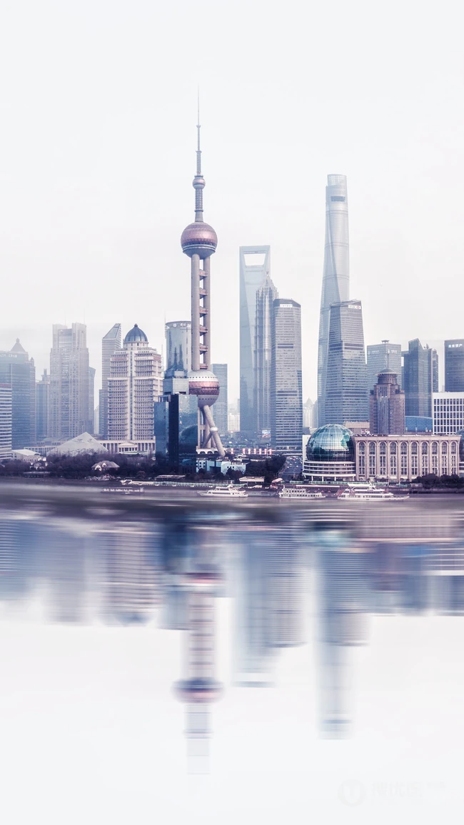 创意城市街景，东方明珠塔建筑等高清4K手机壁纸下载