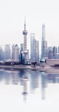 创意城市街景，东方明珠塔建筑等高清4K手机壁纸下载