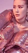 女生歌手常思思充气式金粉羽绒服酷美写真图片