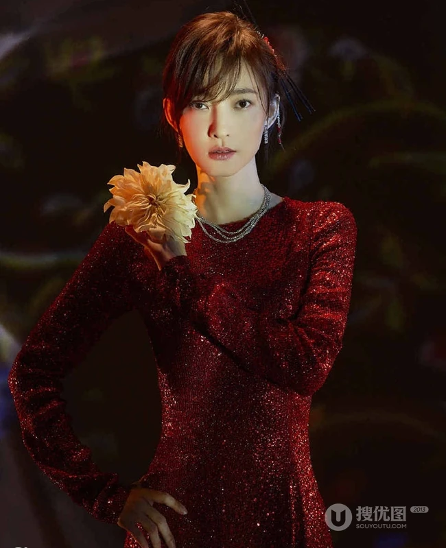 王丽坤演绎各种复古新娘服饰造型杂志写真图片