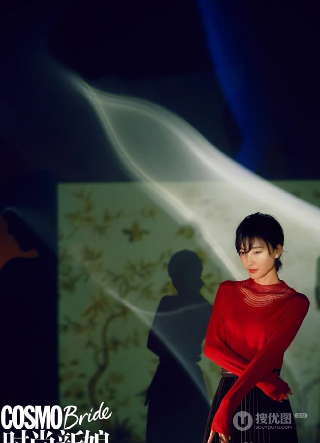 王丽坤演绎各种复古新娘服饰造型杂志写真图片