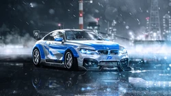 蓝色宝马性能跑车mpower，m3,m4电脑壁纸图片