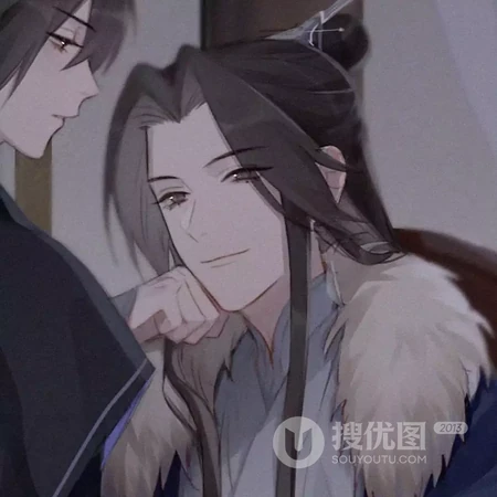 唯美动漫古风男男创意头像一人一半兄弟头像图片