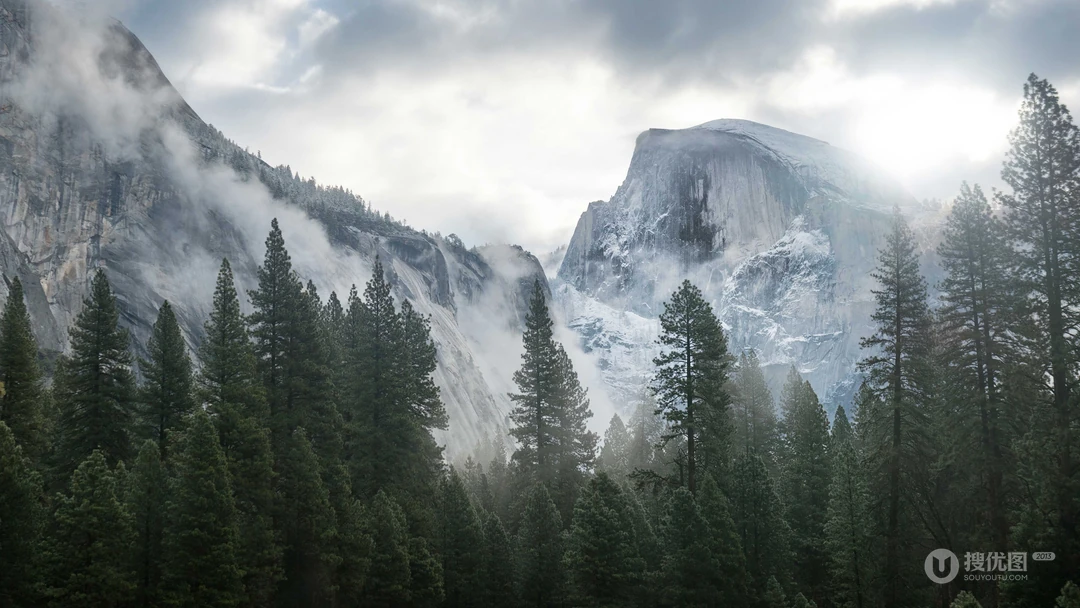 美丽的雪山，唯美的海上冰山高清电脑壁纸下载