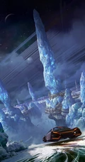 奇幻科技，未来幻想城市高清插画电脑壁纸图片