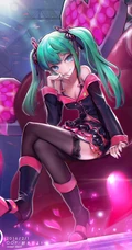 虚拟动漫明星初音未来3D插画手机背景图片