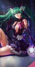 虚拟动漫明星初音未来3D插画手机背景图片