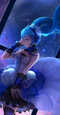 虚拟动漫明星初音未来3D插画手机背景图片