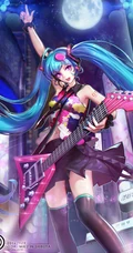虚拟动漫明星初音未来3D插画手机背景图片