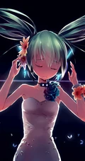 虚拟动漫明星初音未来3D插画手机背景图片