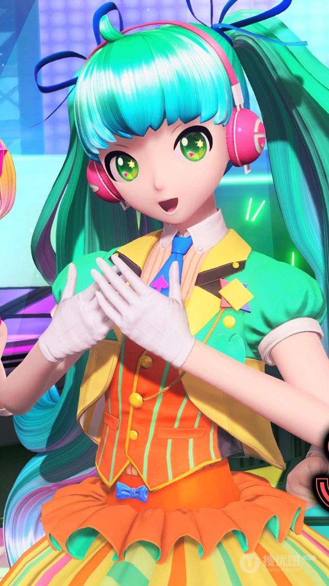 虚拟动漫明星初音未来3D插画手机背景图片