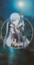 青色长发双马尾的动漫虚拟人物初音未来高清手机壁纸