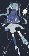 青色长发双马尾的动漫虚拟人物初音未来高清手机壁纸