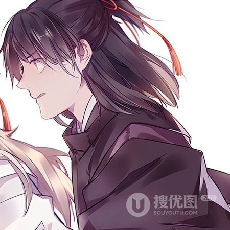 创意古风汉服男男兄弟头像插画图片