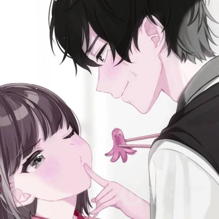 搞怪男女情侣头像，一人一半创意动漫情侣头像图片