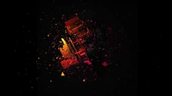 黑色背景，创意彩色玻璃晶体电脑壁纸图片