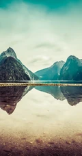 美丽的云海山脉，夕阳落山的唯美场景高清手机壁纸