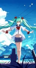 穿和服的初音，日系风格初音动漫手机壁纸
