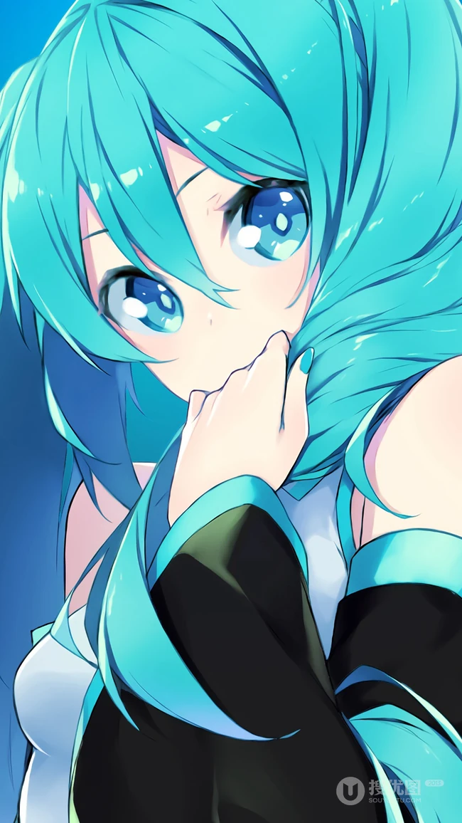 穿和服的初音，日系风格初音动漫手机壁纸