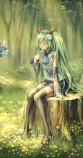 穿和服的初音，日系风格初音动漫手机壁纸
