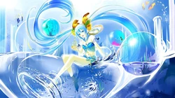 樱花动漫少女初音，穿和服的初音高清电脑壁纸