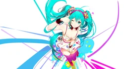 纯色背景，简约好看的初音未来电脑壁纸下载
