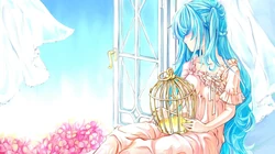 纯色背景，简约好看的初音未来电脑壁纸下载