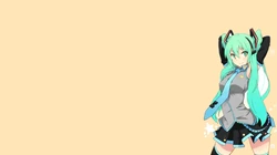 纯色背景，简约好看的初音未来电脑壁纸下载
