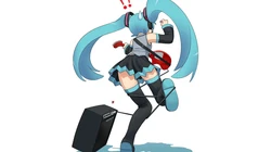 纯色背景，简约好看的初音未来电脑壁纸下载