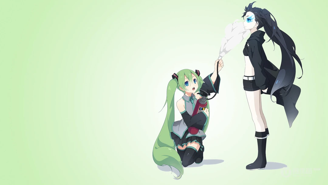 纯色背景，简约好看的初音未来电脑壁纸下载