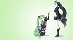 纯色背景，简约好看的初音未来电脑壁纸下载