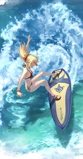 冲浪的比基尼性感动漫少女高清手机壁纸下载