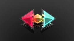 3D晶格拼贴，几何简约图形2K电脑壁纸图片