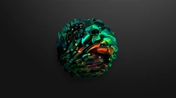 3D晶格拼贴，几何简约图形2K电脑壁纸图片