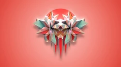 3D晶格拼贴，几何简约图形2K电脑壁纸图片